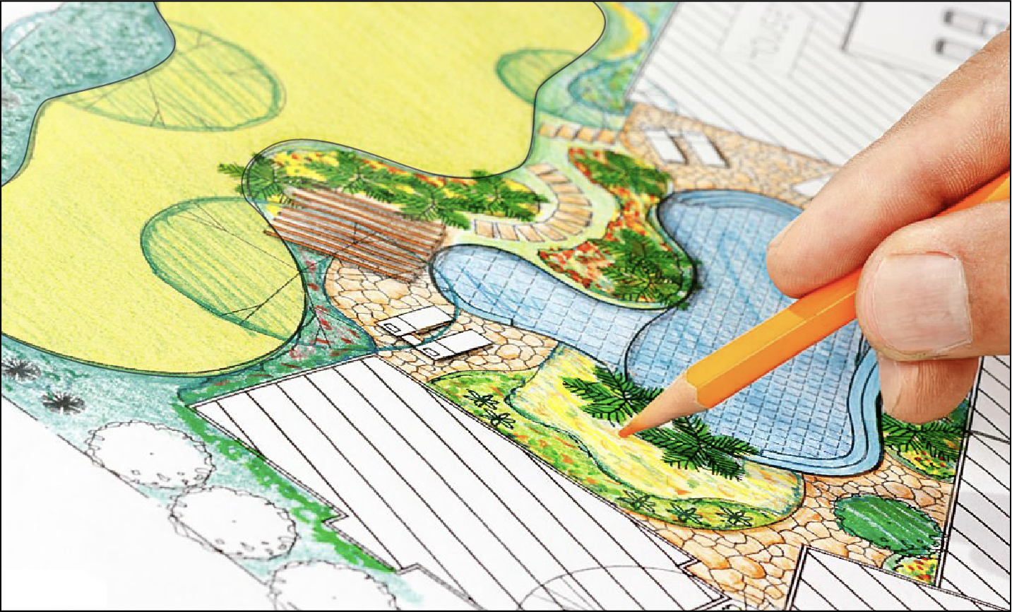Consulting about a landscape.